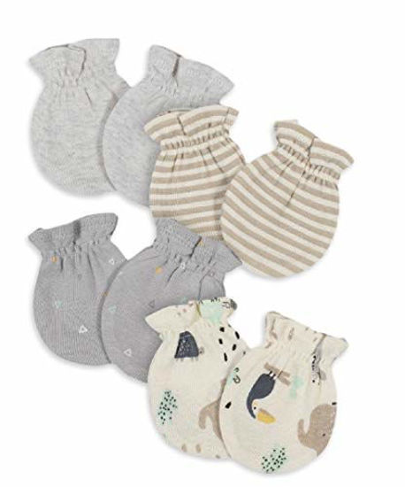 Picture of Gerber Organic Baby Boy Safari Mittens 4 pack