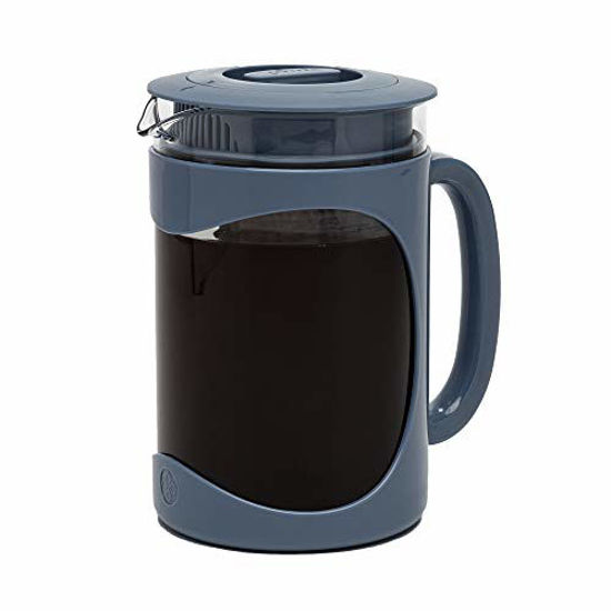 Picture of Primula Burke Deluxe Cold Brew Iced Coffee Maker, Comfort Grip Handle, Durable Glass Carafe, Removable Mesh Filter, Perfect 6 Cup Size, Dishwasher Safe, 1.6 qt, Blue