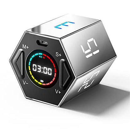 Picture of Ticktime Timer, Pomodoro Timer Multi-Function Electronic Digital Cube Timer for Kids, Flip Timer with Time and Alarm Function, Suitable for Work, Exercise, Games, Cooking