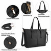 Picture of Laptop Tote Bag for Women 15.6 Inch Waterproof Lightweight Leather Computer Laptop Bag Women Business Office Work Bag Briefcase Large Travel Handbag Shoulder Bag Black