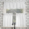 Picture of No. 918 Mariela Floral Trim Semi-Sheer Rod Pocket Kitchen Curtain Valance and Tiers Set, 58 in x 24 in (3 Piece), White