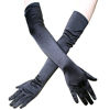 Picture of Ladies Elbow Length 21" Long Satin Gloves Evening Party Stage 1920s Gloves Adult Size (Black)