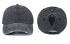 Picture of Leotruny Women Washed Cotton High Ponytail Baseball Cap (C08-Distressed Black)