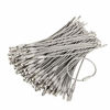 Picture of bayite Pack (100) Stainless Steel Wire Keychains Cable, Key Rings, Heavy Duty Luggage Tags Loops Tag Keepers 2mm Twist Barrel (Cable Length: 4.7 inches)