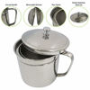 Picture of Evelots Oil Storage Can Strainer-Container-Bacon Grease Keeper-Stainless-5 Cups