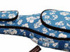 Picture of MUSIC FIRST Original Design 15mm Thick Padded Hawaii Style Blue and White Plumeria Canvas A & F Style (Standard) Mandolin Gig Bag Soft Mandolin Case Fits for Most of A Mandolin, Salute ELVIS