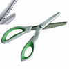 Picture of NEJLSD Pinking Shears for Fabric ultra sharp Comfort Grips Dressmaking Pinking Shears Zig Zag Cut Scissors Sewing Scissors,Professional Handheld Dressmaking Green