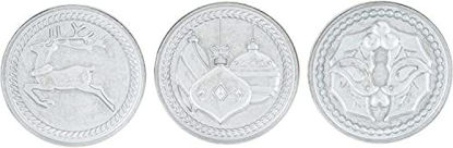 Picture of Nordic Ware Yuletide Cast Cookie Stamps, 3-inch rounds, Silver