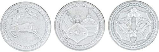 Picture of Nordic Ware Yuletide Cast Cookie Stamps, 3-inch rounds, Silver