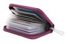 Picture of Easyoulife Genuine Leather Credit Card Holder Zipper Wallet With 26 Card Slots (Purple)