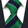 Picture of S&W SHLAX&WING Men's Ties Necktie Green Blue Stripe Extra Long Size 63" with Pocket Square