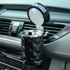 Picture of Auto Car Ashtray Portable with Blue LED Light Ashtray Smokeless Smoking Stand Cylinder Cup Holder (Black)