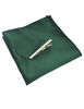 Picture of JEMYGINS Green Formal Necktie and Pocket Square, Hankerchief and Tie Bar Clip Sets for Men