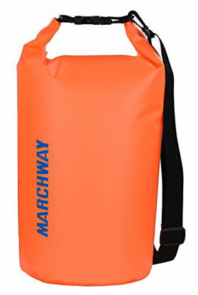 Picture of MARCHWAY Floating Waterproof Dry Bag 5L/10L/20L/30L/40L, Roll Top Sack Keeps Gear Dry for Kayaking, Rafting, Boating, Swimming, Camping, Hiking, Beach, Fishing (Orange, 40L)