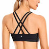 Picture of CRZ YOGA Women's Fitness Workout Yoga Bra Strappy Sports Bras A01- Black Medium