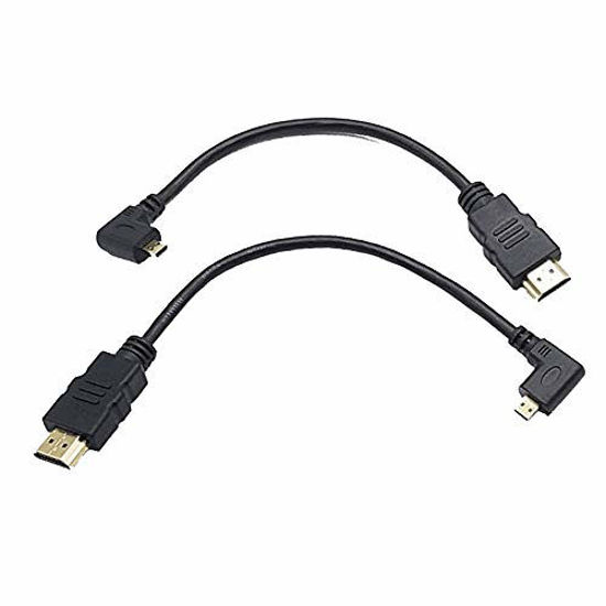 Picture of Seadream 8inch 90 Degree Angle Micro HDMI Male To HDMI Male Cable Connector (2pcs:1pcs left angled+1pcs right angled)