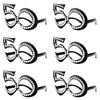 Picture of 50th Birthday Glasses - Number Crystal Frame, Party Favors, Wedding, Funny Costume Sunglasses, Novelty Eyewear Celebration Decoration for Kids and Adults 6 Pack (50)