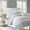 Picture of Madison Park MP13-2801 Dawn 6 Piece Cotton Percale Quilted Coverlet Set, Blue