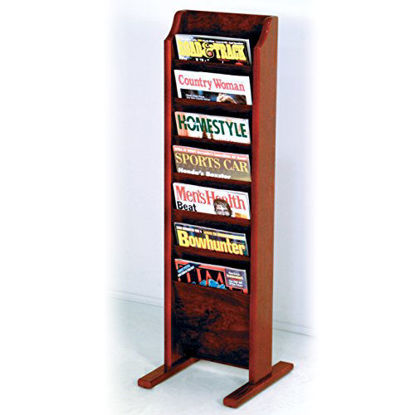 Picture of Wooden Mallet 7-Pocket Cascade Free-Standing Magazine Rack, Mahogany