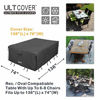 Picture of ULTCOVER 600D Tough Canvas Durable Rectangular Patio Table and Chair Cover - Waterproof Outdoor General Purpose Furniture Covers 136 x 74 inch, Black