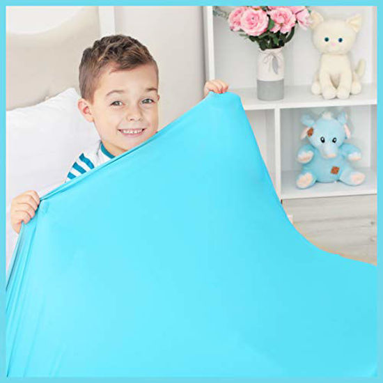 Picture of Sensory Compression Blanket | Lycra Bed Sheet for Kids & Adults | Deep Relaxing Feeling, Release Oxytocin | Helps With: SPD, Anxiety, ADHD, Autism and More | Breathable, Cool & Stretchable | Twin Size