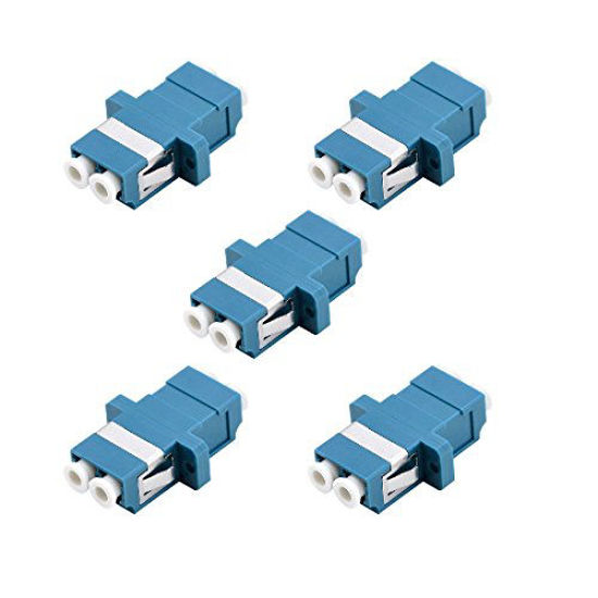 Picture of LC Fiber Optic Adapter - LC to LC Duplex Singlemode Coupler - 5 Pack - Blue