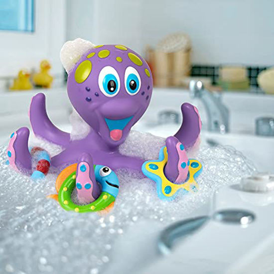 Picture of Nuby Floating Purple Octopus with 3 Hoopla Rings Interactive Bath Toy