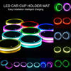 Picture of Led Cup Holder Lights, 2 Pieces Car Cup Holder led Lights with 7 Colors USB Charging Mat Cup Pad Coaster Insert LED Interior Atmosphere Lamps