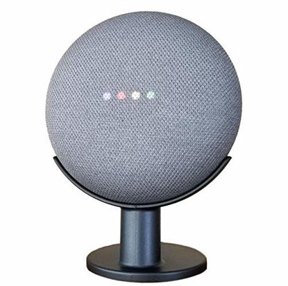 Picture of Mount Genie Pedestal for Nest Mini (2nd Gen) and Google Home Mini (1st Gen) | Improves Sound and Appearance | Cleanest Mount Holder Stand for Mini (Charcoal)