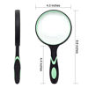 Picture of Large Magnifying Glass 10X Handheld Reading Magnifier for Seniors & Kids - 100MM 4INCHES Real Glass Magnifying Lens for Book Newspaper Reading, Insect and Hobby Observation, Classroom Science (GREEN)