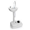 Picture of SereneLife Portable Camping Sink w/ Towel Holder & Soap Dispenser - 19L Water Capacity Hand Wash Basin Stand w/ Rolling Wheels - For Outdoor Events, Gatherings, Worksite & Camping - SLCASN18,White