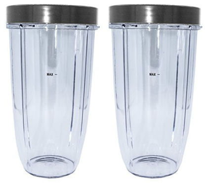 Picture of Blendin 2 Pack Replacement 32 Ounce Colossal Cup Jar with Lip Ring, Compatible with Nutribullet 600W, 900W, NB-101B, 900 Pro Series Blenders