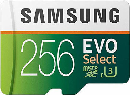 Picture of SAMSUNG ELECTRONICS EVO Select 256GB MicroSDXC UHS-I U3 100MB/s Full HD & 4K UHD Memory Card with Adapter (MB-ME256HA)