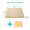 Picture of Unicook Pizza Stone 13 Inch, Square Baking Stone for Bread, Heavy Duty Ceramic Bread Stone, Thermal Shock Resistant Pizza Grilling Stone for Oven and Grill, Making Crispy Pizza, Bread, Cookie and More