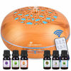 Picture of Diffuserlove Diffuser 550ML Remote Control Essential Oil Diffuser Wood Grain Cool Mist Humidifier with 7 Color LED Lights Waterless Auto Shut-off for Home Bedroom Yoga Office