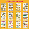 Picture of Partywind 110 PCS Cars and Trucks Temporary Tattoos for Kids, Construction Tractor Themed Birthday Party Supplies Decorations for Boys, Construction Trucks Fake Tattoos Stickers for Toddlers - 12 Sheets