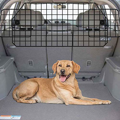 Picture of Gtongoko Adjustable Dog Car Barriers for SUV, Vehicles, Cars, Heavy Wire Mesh Universal Vehicle Separator, Pet Compartment Door in Cargo Area of Vehicle Trunk, Black