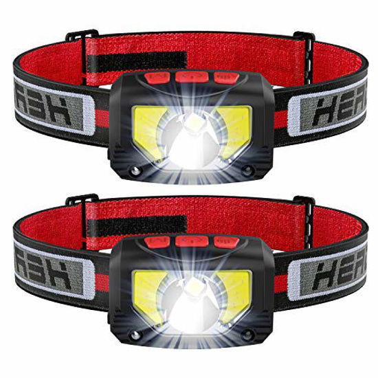 Picture of TINMIU Rechargeable LED Headlamp Flashlight, 2-Pack 1000 Lumen Super Bright Motion Sensor Head Lamp, IPX5 Waterproof, Bright White Cree Led & Red Light Perfect for Running, Camping, Hiking & More