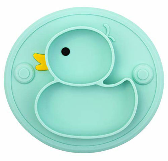 Picture of Silicone Divided Toddler Baby Plates - Portable Non Slip Suction Plates for Children Babies and Kids BPA Free Baby Dinner Plate