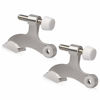 Picture of KOVOSCH 2 Pack Hinge Pin Door Stopper Brushed Satin Nickel - Adjustable Heavy Duty Hinge Pin Door Stop with White Rubber Bumper Tips