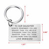 Picture of Daughter Keychain Birthday Gifts from Mom and Dad Inspirational Key Ring You are Braver Loved than You Believe