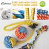 Picture of Peteast-3 Squeaky Toys and 3 Rope Dog Toys, No Stuffing Squeaky Plush Fox Raccoon Squirrel, Puppy Chew Teething Rope Toys Set for S/M/L Dogs Pets Animals