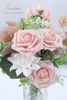 Picture of Floroom Artificial Flowers 25pcs Real Looking Blush Foam Fake Roses with Stems for DIY Wedding Bouquets Bridal Shower Centerpieces Party Decorations