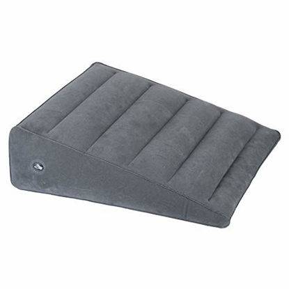 Picture of Inflatable Wedge Pillow - Lightweight and Portable, Fast Inflating/Deflation Through The Valve, Suitable for Travel/ Inflatable Portable Bed Wedge 23.6" x 22" x 7"