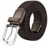 Picture of JUKMO Elastic Braided Belt, Stretch Woven Belt in Gift Box (Dark Blue/Coffee, Medium)