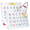 Picture of Gamenote Double Sided Magnetic Letter Board - 2 in 1 Alphabet Magnets Tracing Board for Toddlers ABC Letters Uppercase & Lowercase Practicing