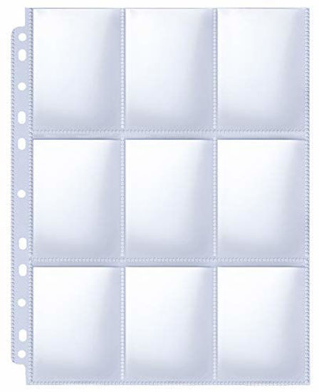 HERKKA Trading Card Sleeve Pages, 100 Pack 9 Pocket Trading Card