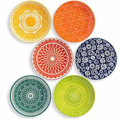 Picture of Annovero Salad/Luncheon Plates, Set of 6 Porcelain Plates, 8.5 Inch Diameter