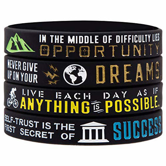 GetUSCart Sainstone Inspirational Bracelets Motivational Wristbands for  Athletes  Anything is Possible Success Dreams Opportunity for Athletes  Men Women and Teens Sports Fan Wristbands Gifts Black