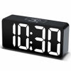 Picture of DreamSky Compact Digital Alarm Clock with USB Port for Charging, 0-100% Brightness Dimmer, White Bold Digit Display, 12/24Hr, Snooze, Adjustable Alarm Volume, Small Desk Bedroom Bedside Clocks.